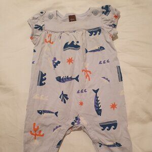 Tea sea themed baby romper. 6-9 months